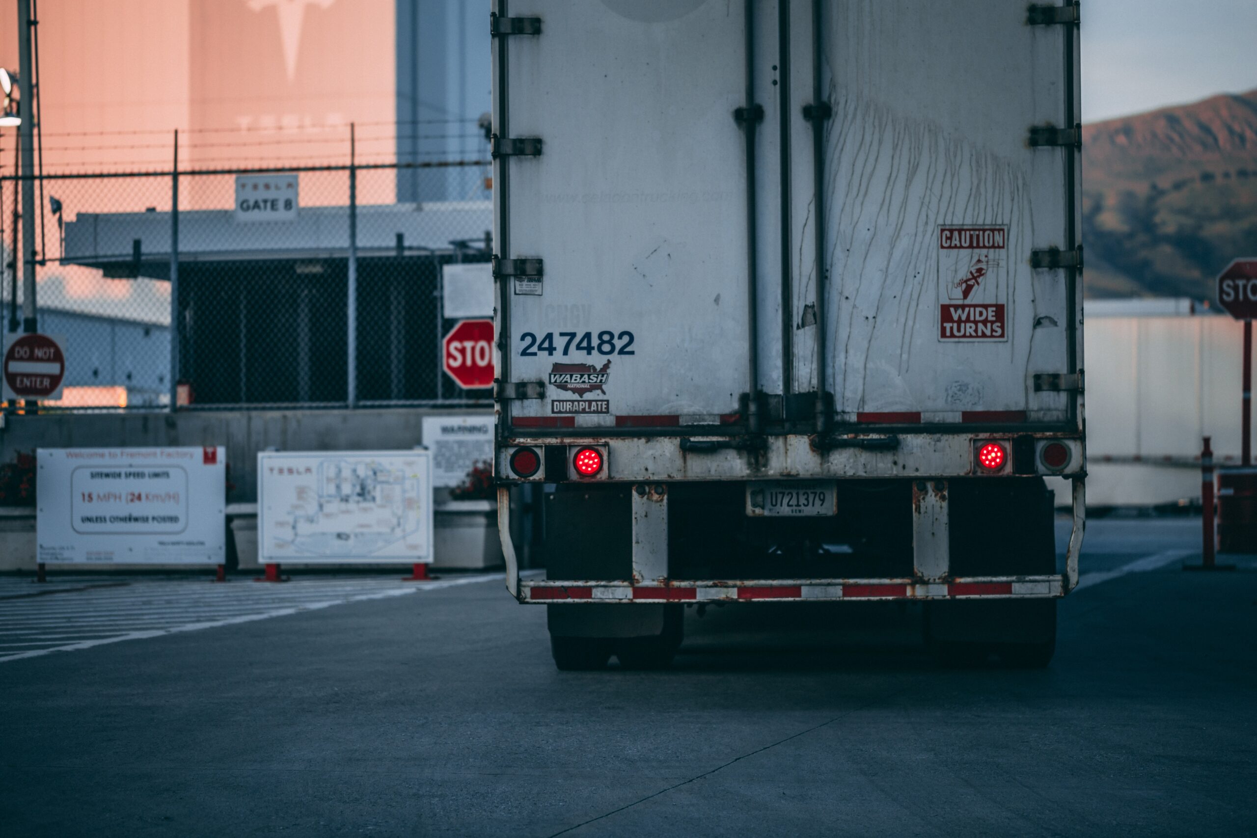 Road freight logistics truck